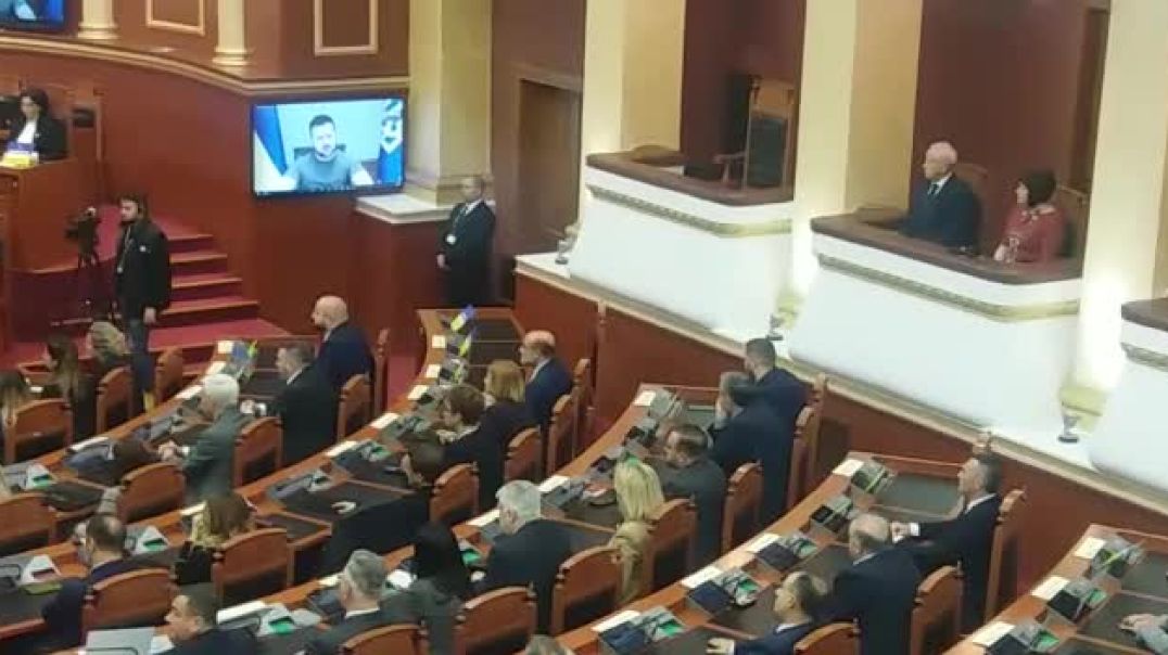 Mesazhi i presidentit ukrainas Volodimir Zelenskij në Kuvendin e Shqipërisë